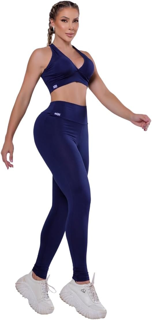 Conjunto Fitness Basic Marinho Academia Feminino BRAZILIAN FITNESS AQN