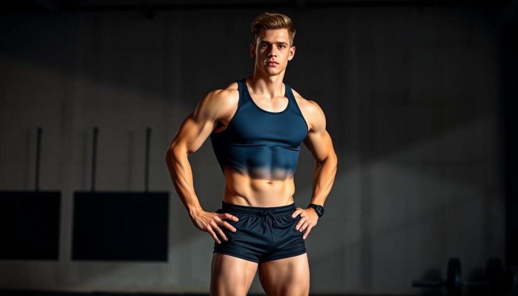 estilo fitness para ectomorfo com roupas que criam volume