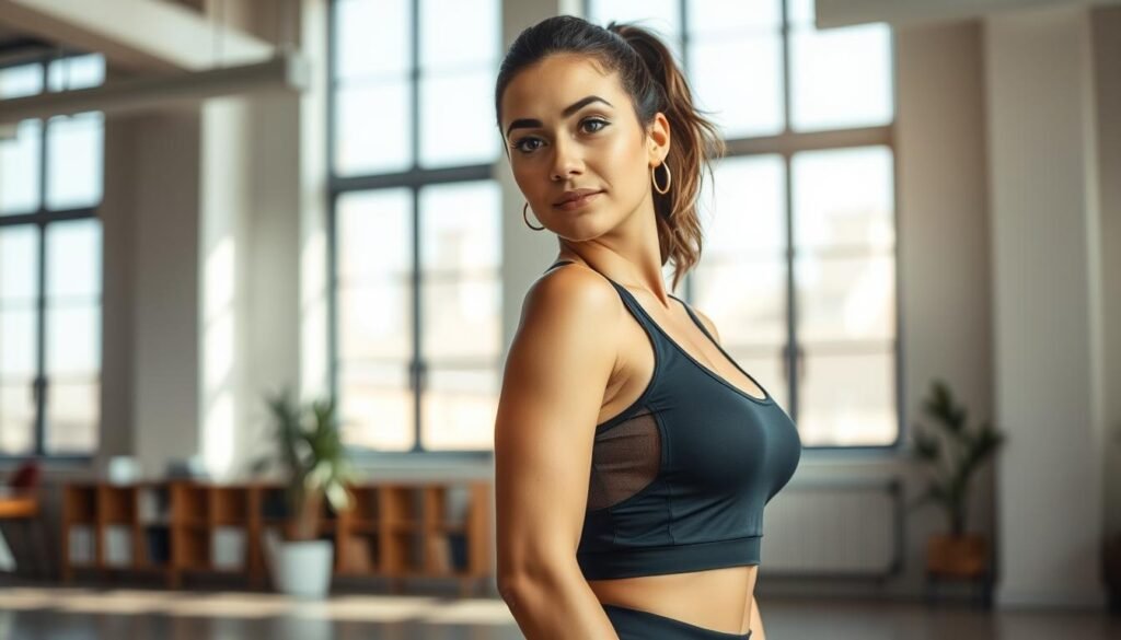 top academia feminino com tendências modernas de moda fitness