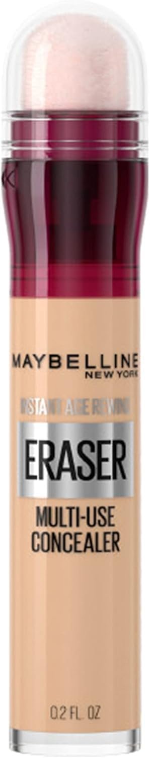 Maybelline NY Instant Age Rewind Corretivo Líquido, Multiuso que Corrige Olheiras e Linhas Finas, Contorna e Ilumina, Alta Cobertura e Fórmula Vegana, Cor 120 Light, 6ml