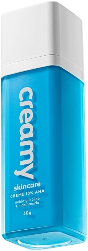 Creamy Skincare Ácido Glicólico 30g | Reduz Poros Dilatados, Melhora a Pele, Hidratação Profunda e Intensa, Controla o Brilho Excessivo | Todos os Tipos de Pele, Noturno