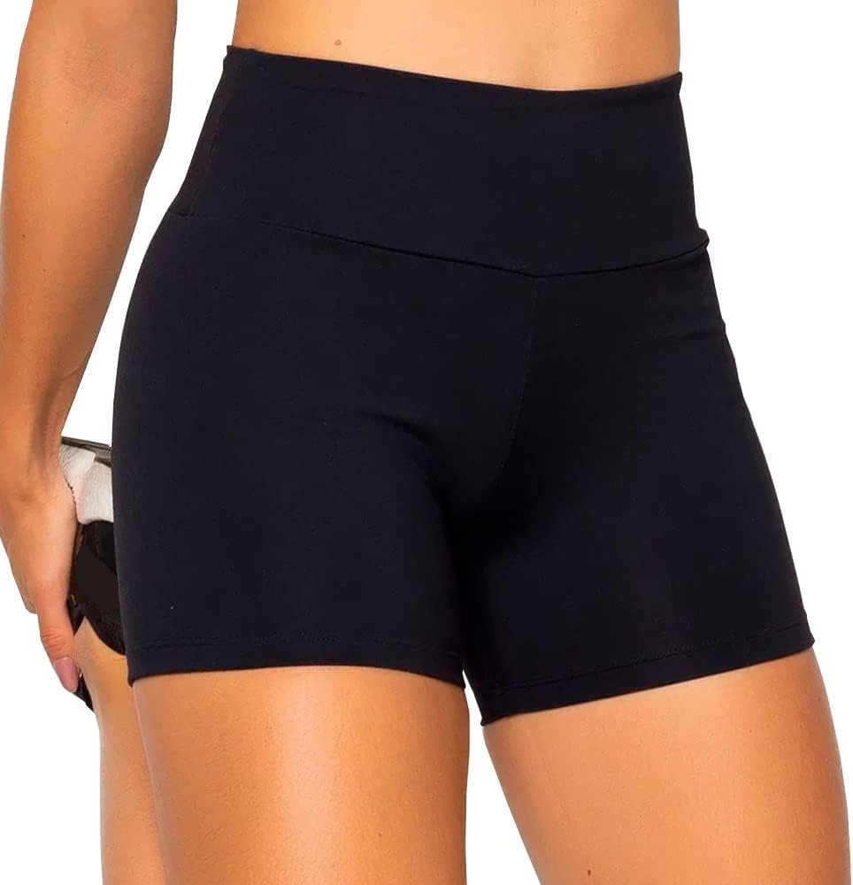 Shorts Academia Feminino Suplex Básico Preto Donna Martins