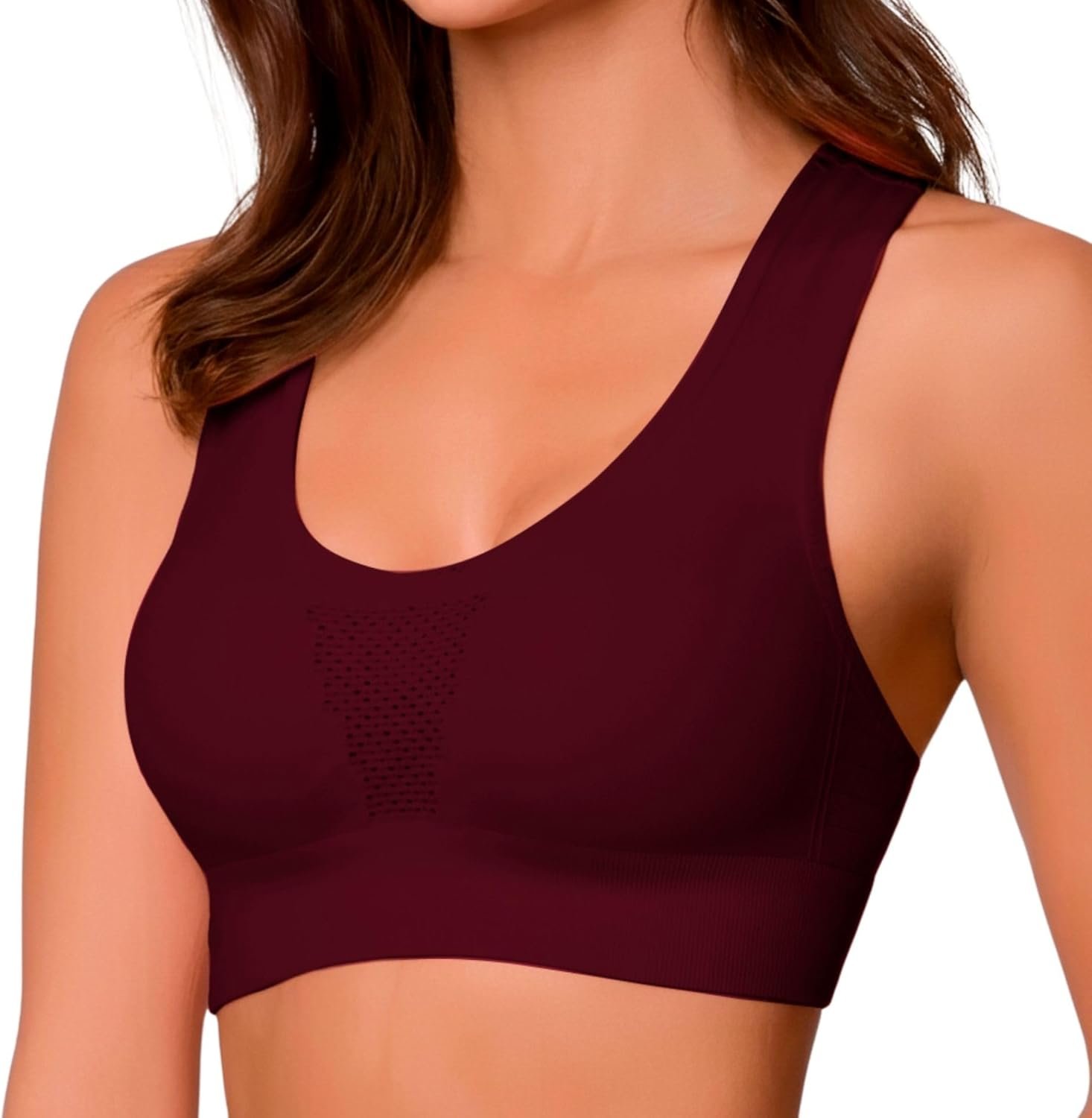 Top de Academia Fitness com Microfuros Alta Sustentação Sem Costura Poliamida Selene Feminino