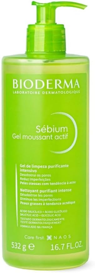 BIODERMA Gel de Limpeza Facial Sébium Gel Moussant Actif 500ml