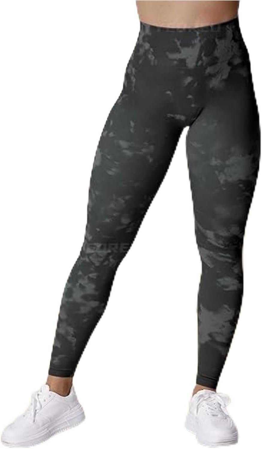 Calça legging feminina de cintura alta Cloud Tie Dye para ioga para fitness e uso casual