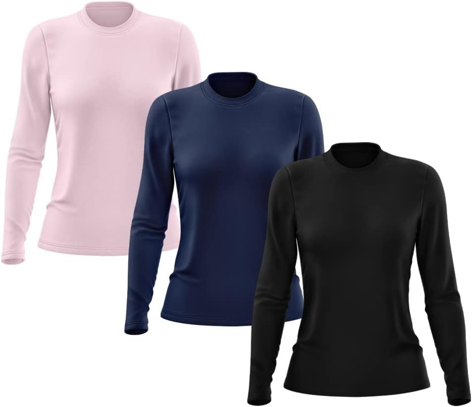 Kit 3 Camisetas Feminina Manga Longa Proteção Solar UV