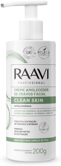 Raavi - Creme Amolecedor De Cravos Facial Clean Skin 200g