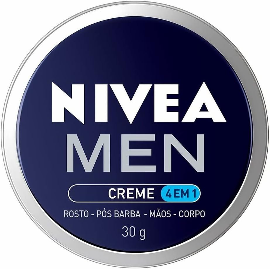 NIVEA MEN Creme 4 em 1 30g, Hidratação Intensa, Evita Ressecamento, Corporal, Facial, Mãos, Pós Barba, Pele Normal e Extrasseca