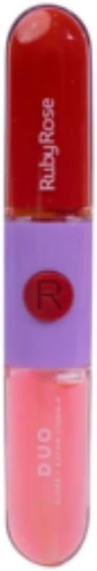 Batom e Gloss Líquido Duo LD01 HBF5691 Ruby Rose