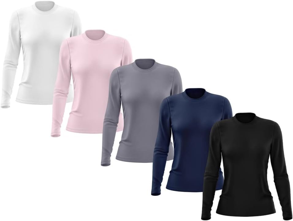 Kit 4 Camisetas Feminina Manga Longa Térmica Proteção Solar UV Dry Fit Segunda Pele