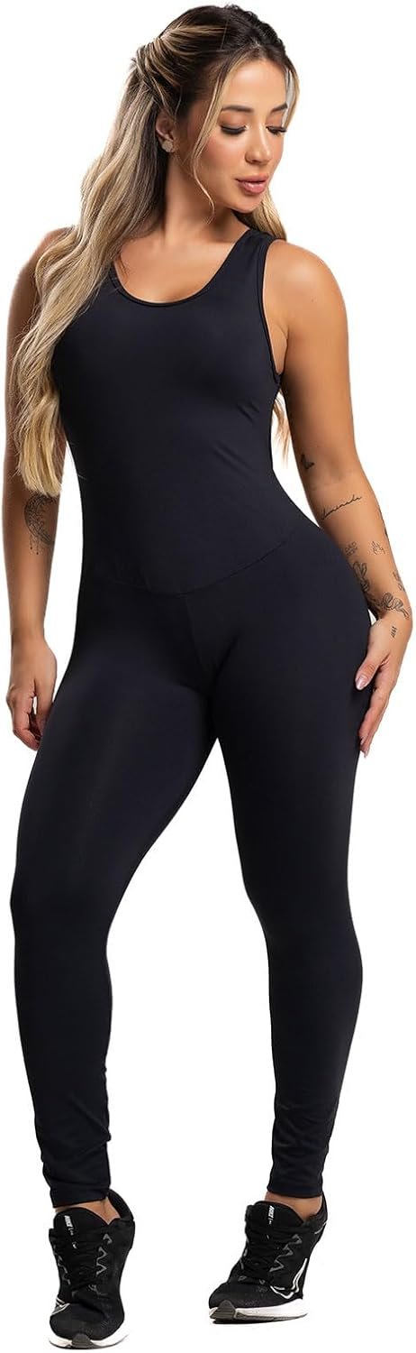 Macacão Longo Feminino Suplex Fitness Academia Poliamida Mvb Modas