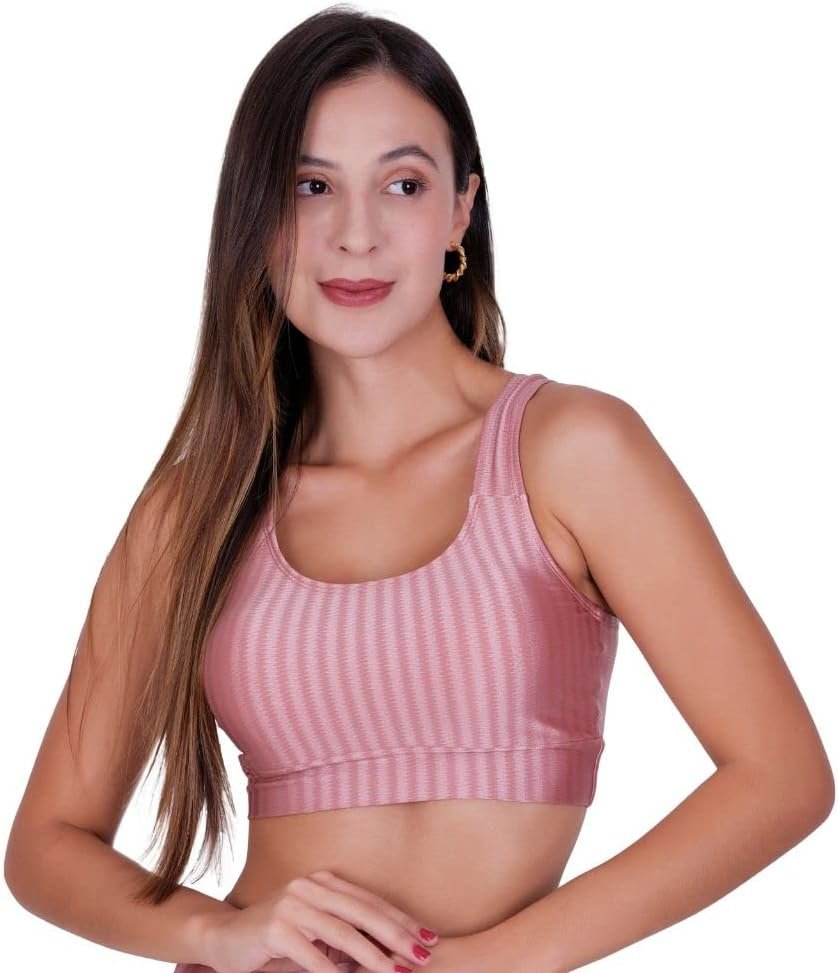 Top Fitness com Bojo Removível Cropped de Academia 3D Adulto Feminino Terra e Mar Nicole