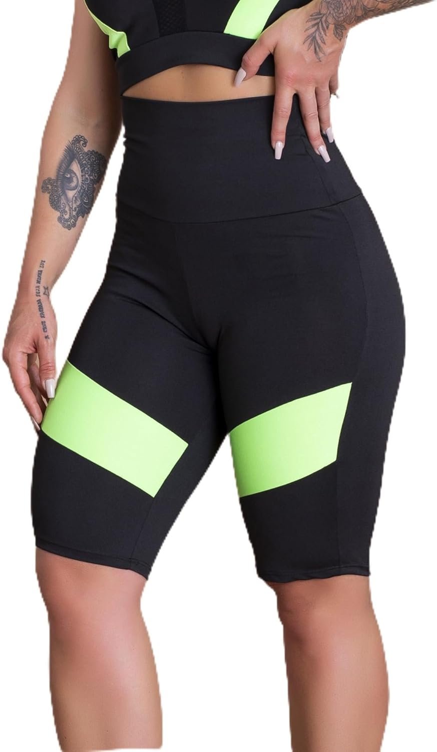 Bermuda Ciclista Feminina Fitness Com Recorte Cores Para Academia GJR Modas
