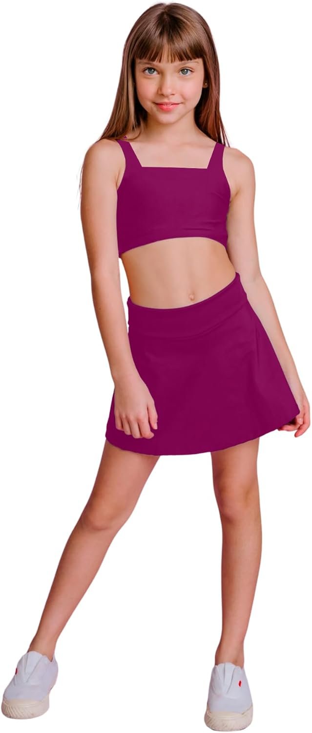 Conjunto Roupa Ginástica Infantil Feminina Esporte Moda Fitness