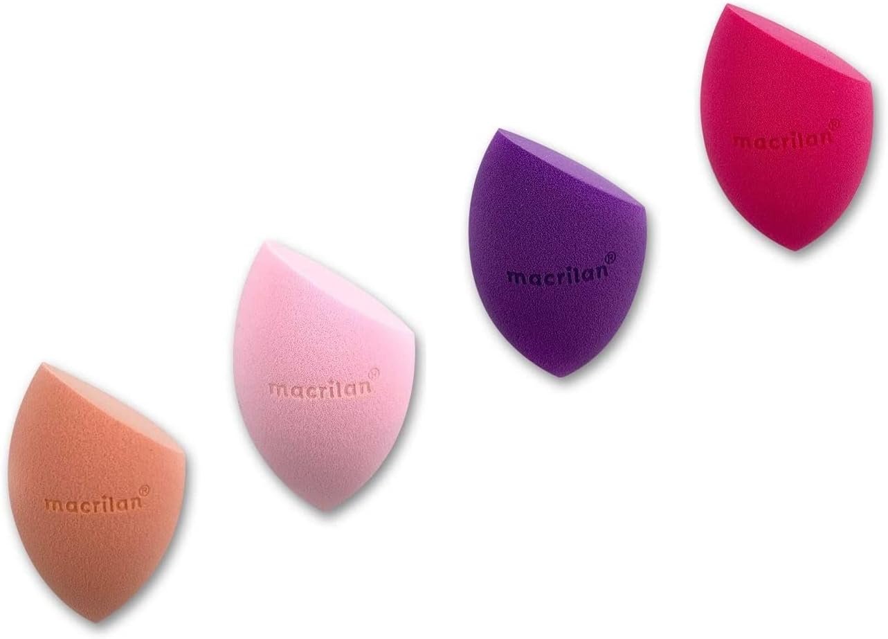 Esponja Maquiagem Macrilan EP10 Gota Chanfrada - Blender Profissional para Base Líquida e Corretivo - Acabamento Natural